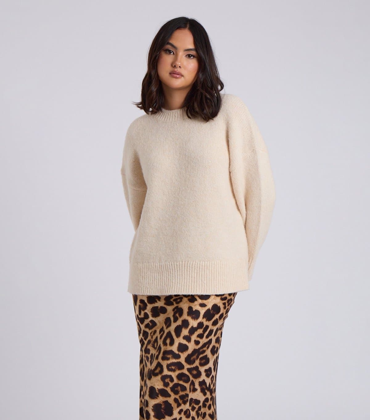 Urban Bliss Women's Cream Wool Blend Crew Neck Jumper Urban Bliss New Look