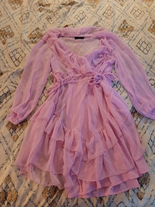 ASOS Pink festival chiffon lana del rey style dress, size 6 - 1