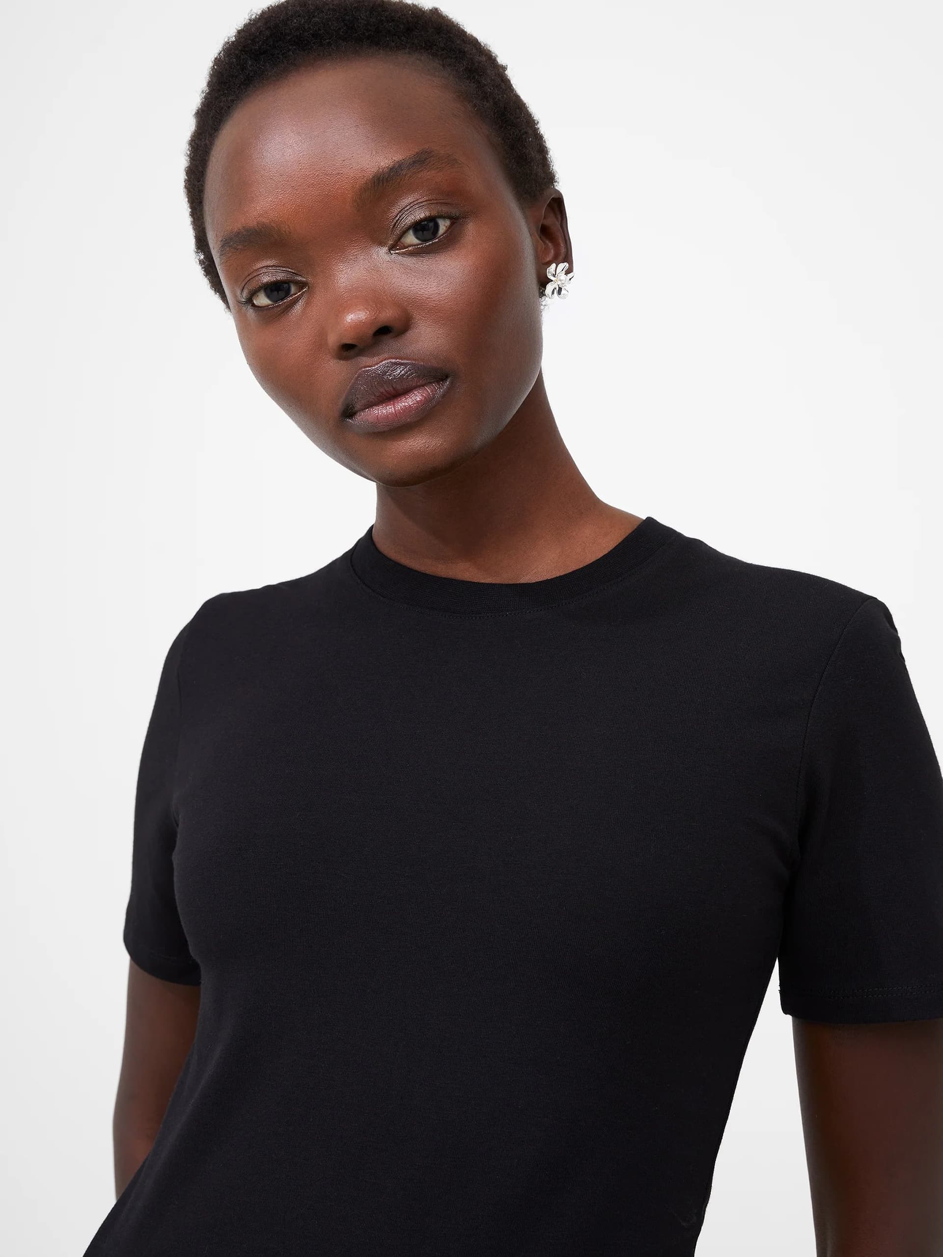 French Connection Rallie Cotton Crew Neck T-Shirt Black