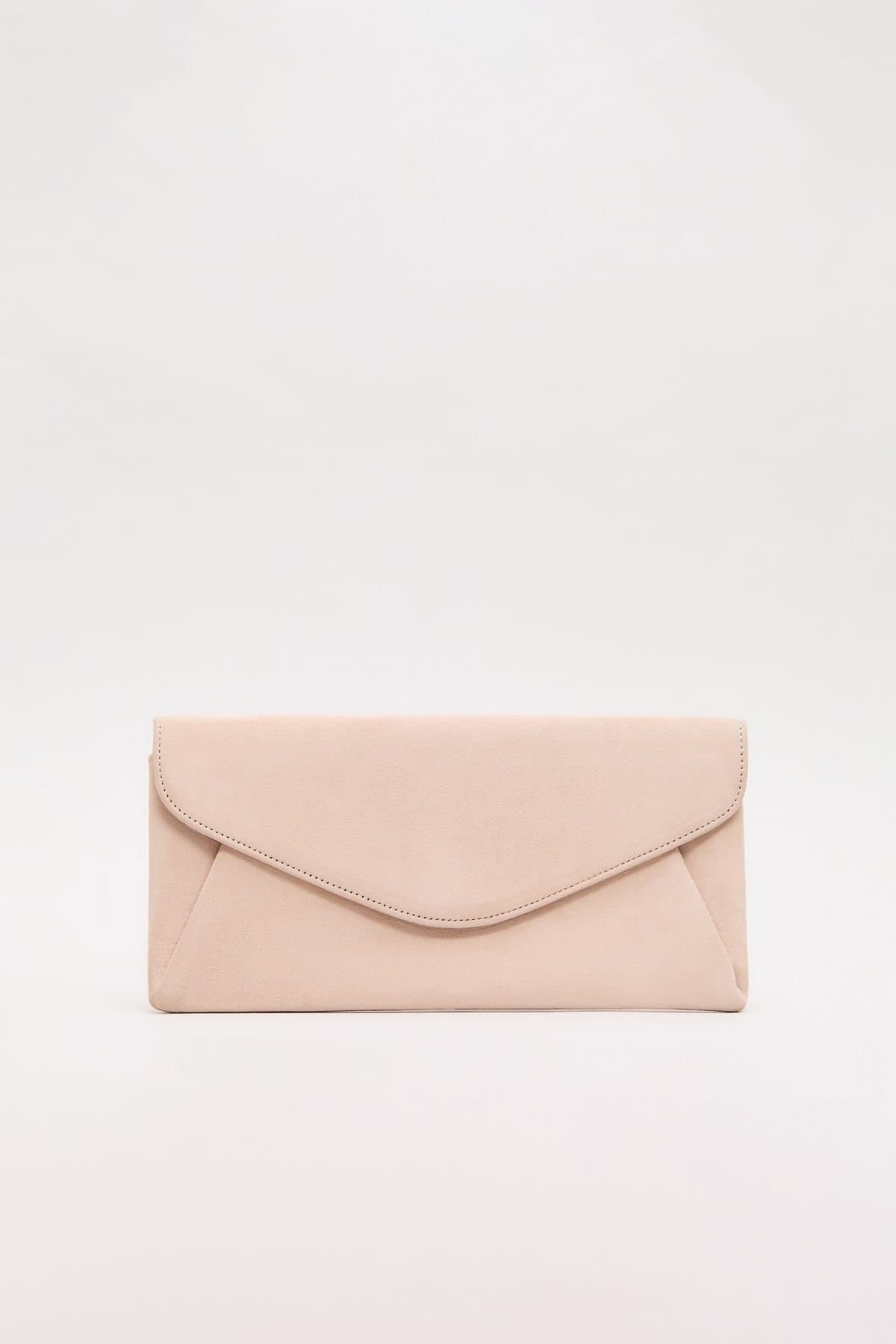 Phase Eight Phase Eight Women's Suede Clutch Bag in Fawn
