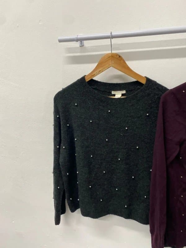 H&M Fabulous duo of beaded pearl jumpers Hobbs h&m UK 8 #11 FH003