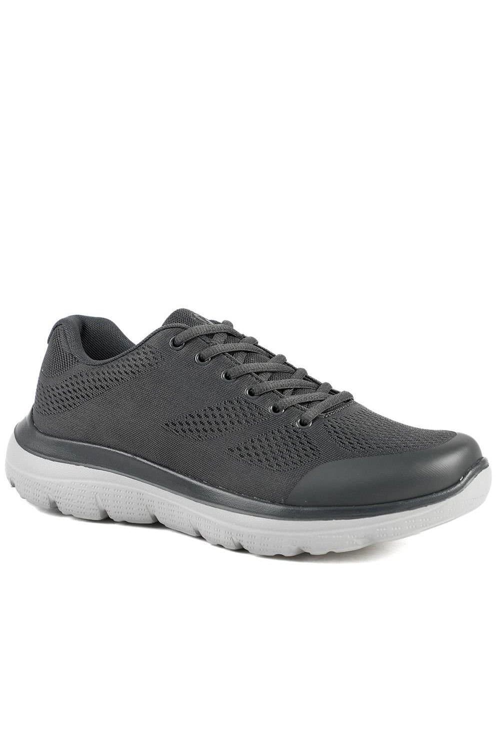 Pavers Pavers Men's Wide Fit Memory Foam Lace Up Trainers in Grey