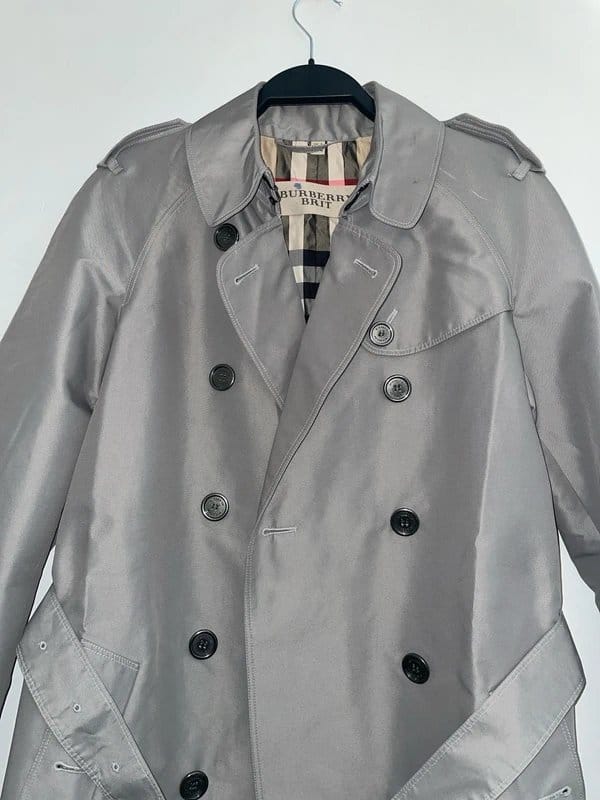 Burberry Women's Grey Summer Trench OverCoat Size UK S