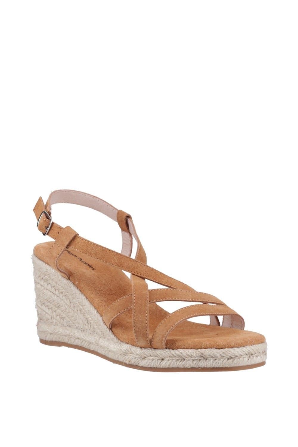 Hush Puppies Hush Puppies Women's Jenny Espadrille Wedge Sandal in Tan