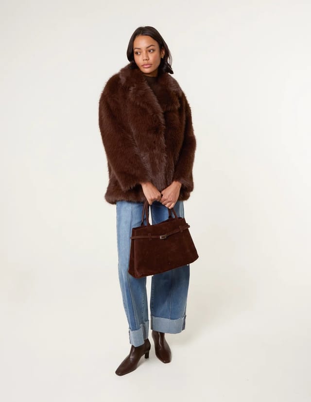Blue Vanilla Short Faux Fur Coat - 2
