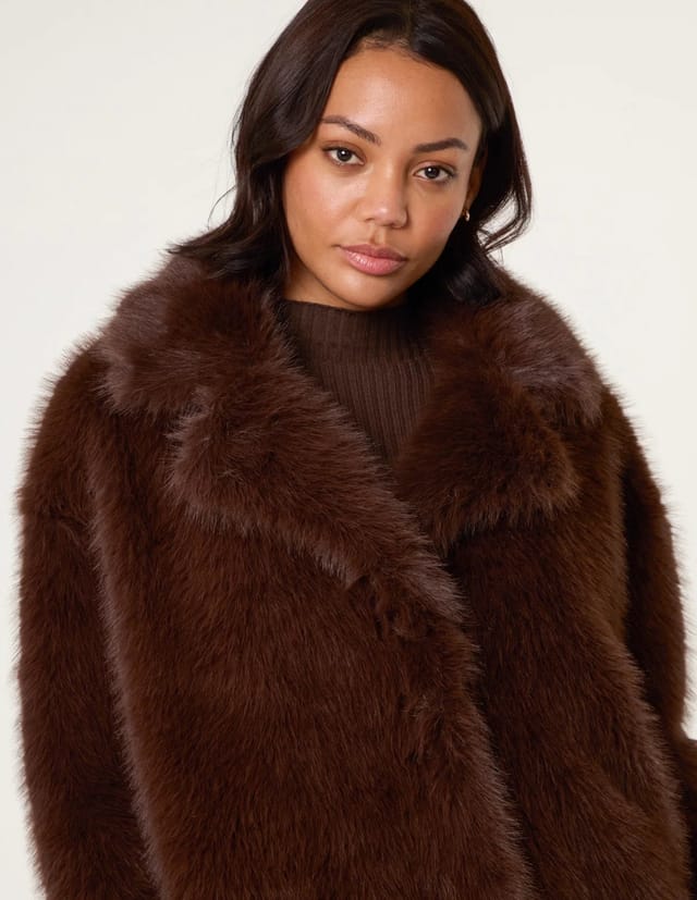 Blue Vanilla Short Faux Fur Coat - 3