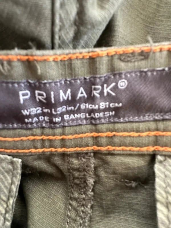 Primark Khaki Men’s Cargo Trousers W32 L29