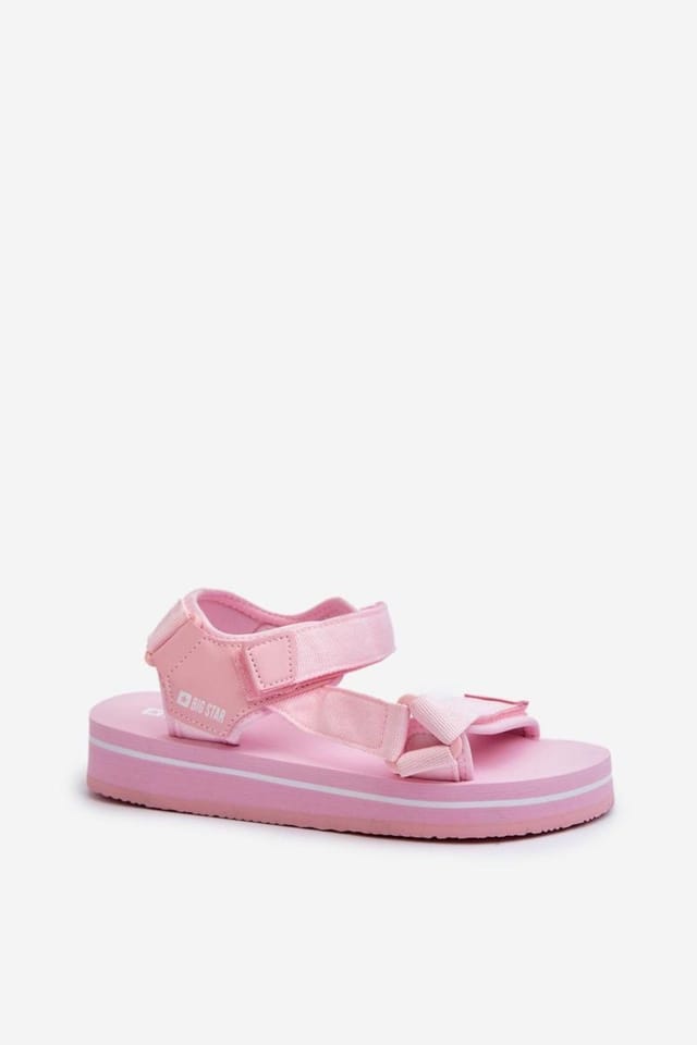 Love Lace Love Lace Women's Big Star Velcro Platform Foam Sandals for Summer Walks Comfort in Pink - 2