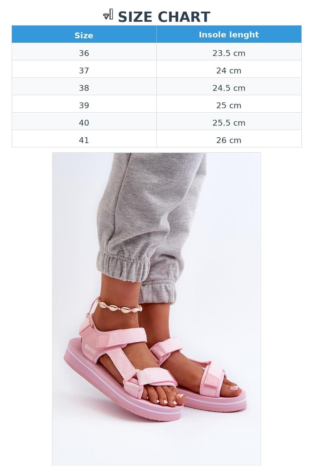 Love Lace Love Lace Women's Big Star Velcro Platform Foam Sandals for Summer Walks Comfort in Pink - 4