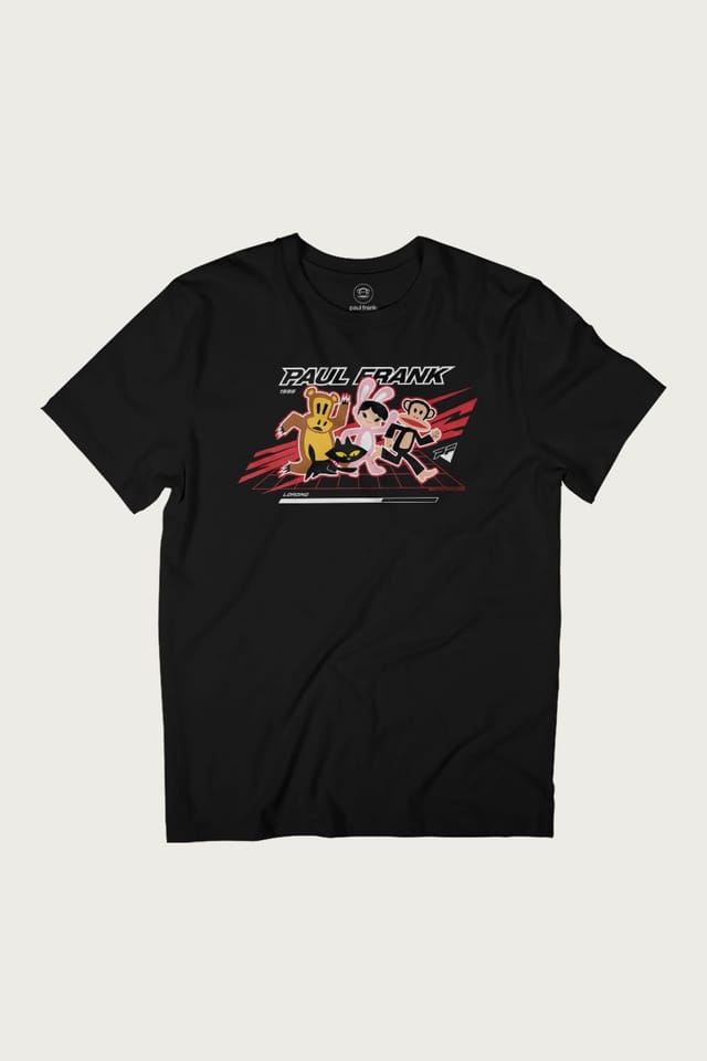 Paul Frank Paul Frank Men's Gaming Julius The Monkey & Co Loading Screen T-Shirt in Black - 2