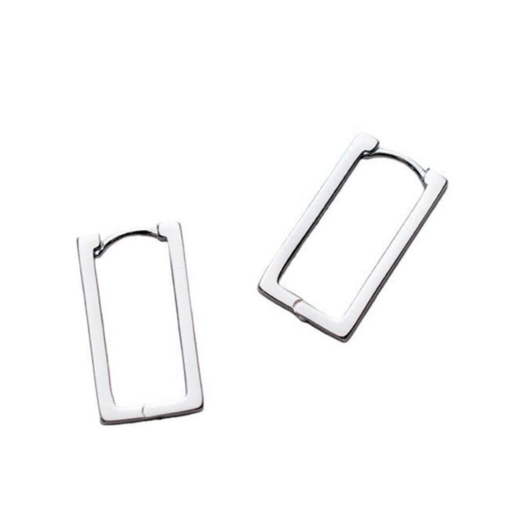 Gold Trip Gold Trip Women's Rectangle Hoop Earrings in Silver