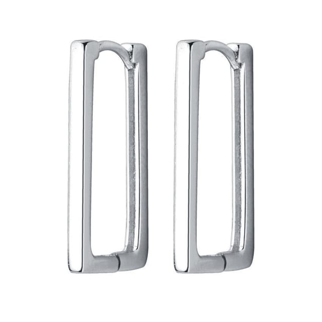 Gold Trip Gold Trip Women's Rectangle Hoop Earrings in Silver - 3