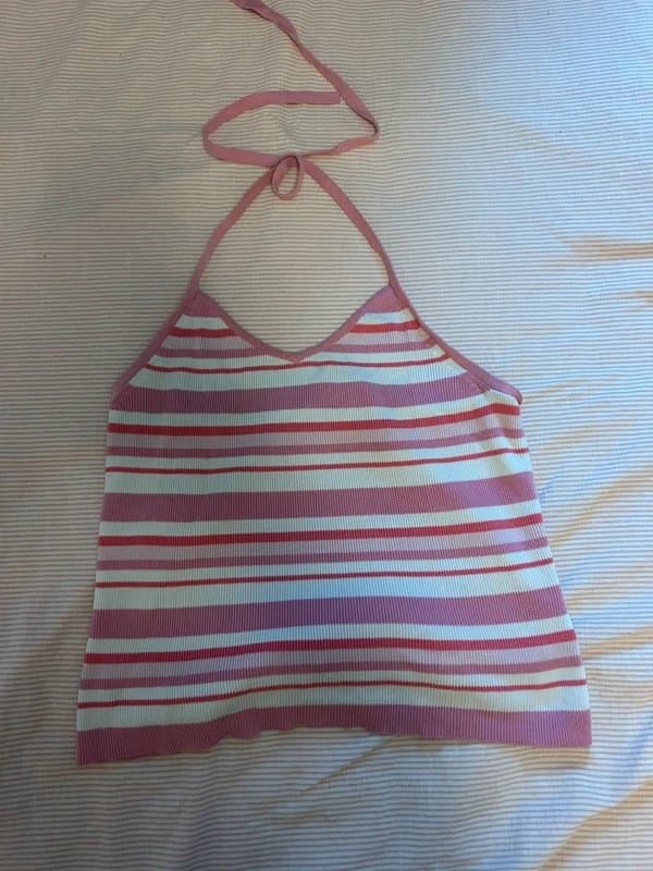 New Look Vintage new look striped halter top x