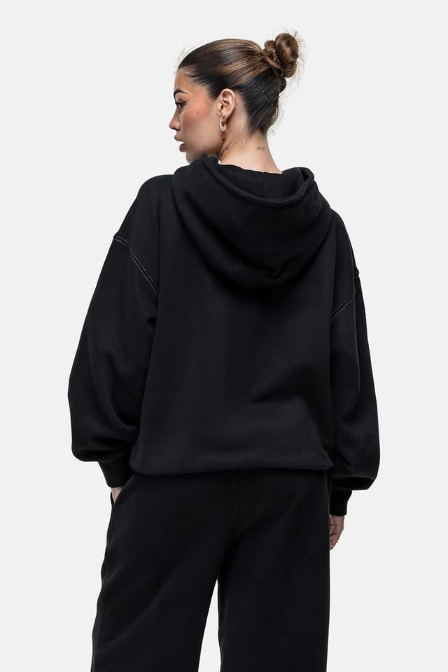 Good For Nothing Good For Nothing Women's Oversized Zip Through Hoodie in Black - 2