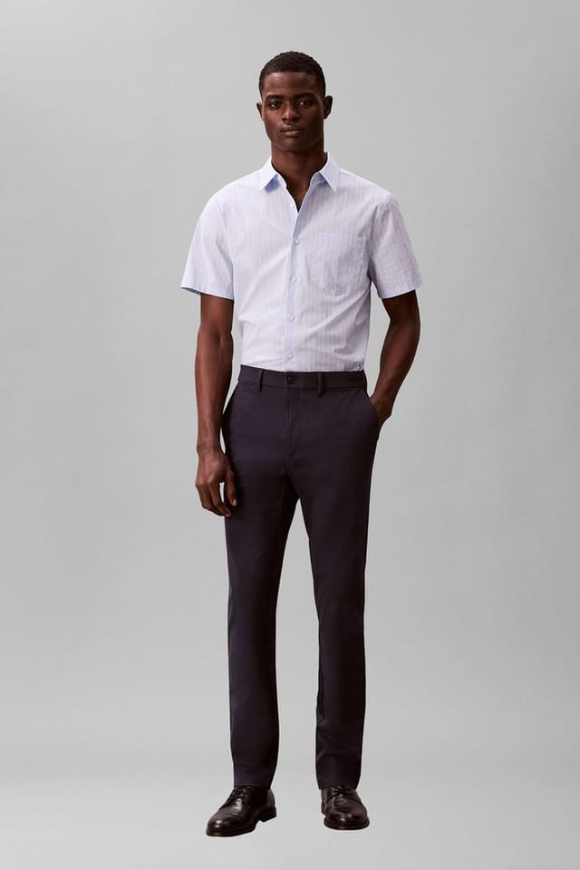 Calvin Klein Calvin Klein Men's Slim Sateen Chino Trouser Dark Sapphire in Navy - 2
