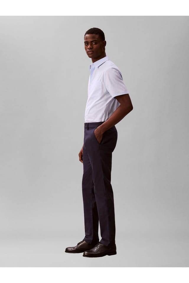 Calvin Klein Calvin Klein Men's Slim Sateen Chino Trouser Dark Sapphire in Navy - 3