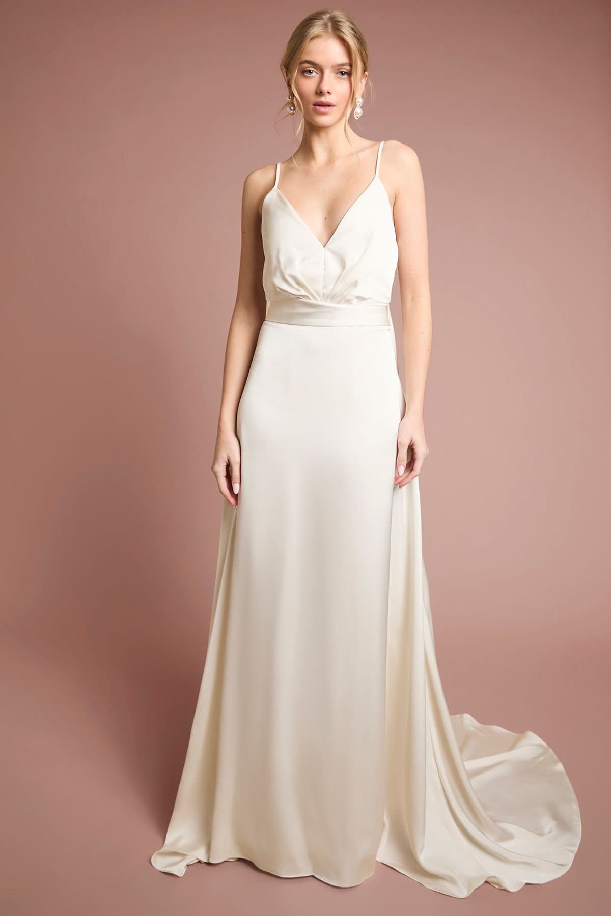 Oasis Oasis Women's Strappy V Neck Wedding Dress in Ivory