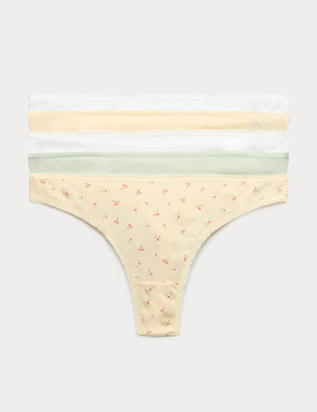 Marks & Spencer M&S 5pk Pure Cotton Thongs Orange Mix