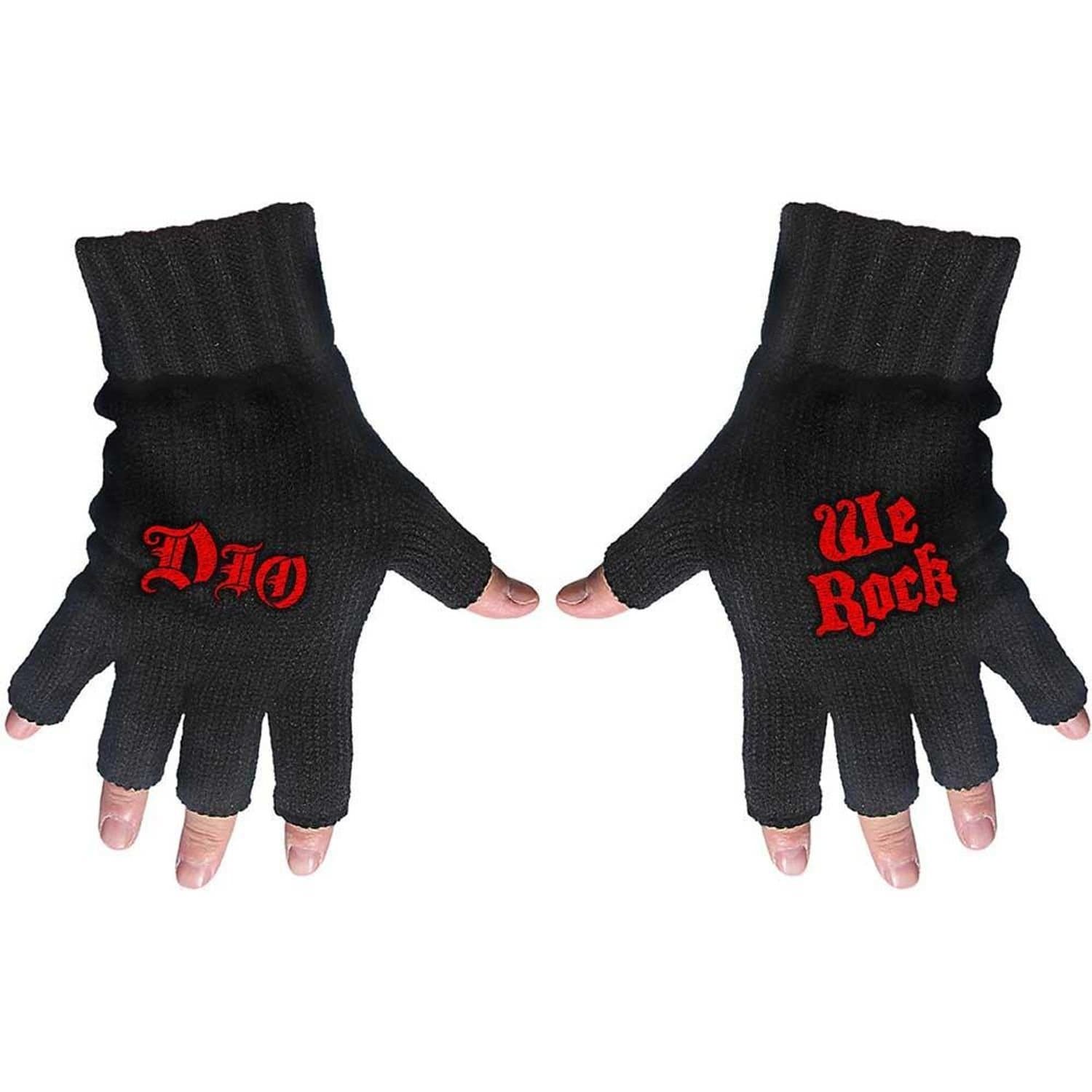 Dio Dio Men's We Rock Fingerless Gloves in Black
