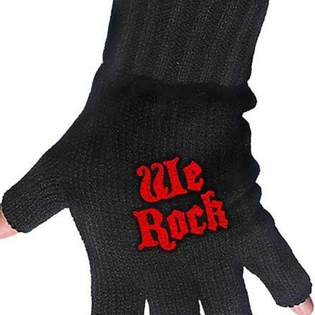 Dio Dio Men's We Rock Fingerless Gloves in Black - 2