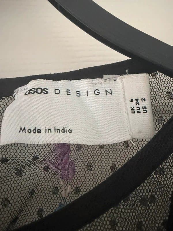 ASOS Design Mesh overlay embroided dress