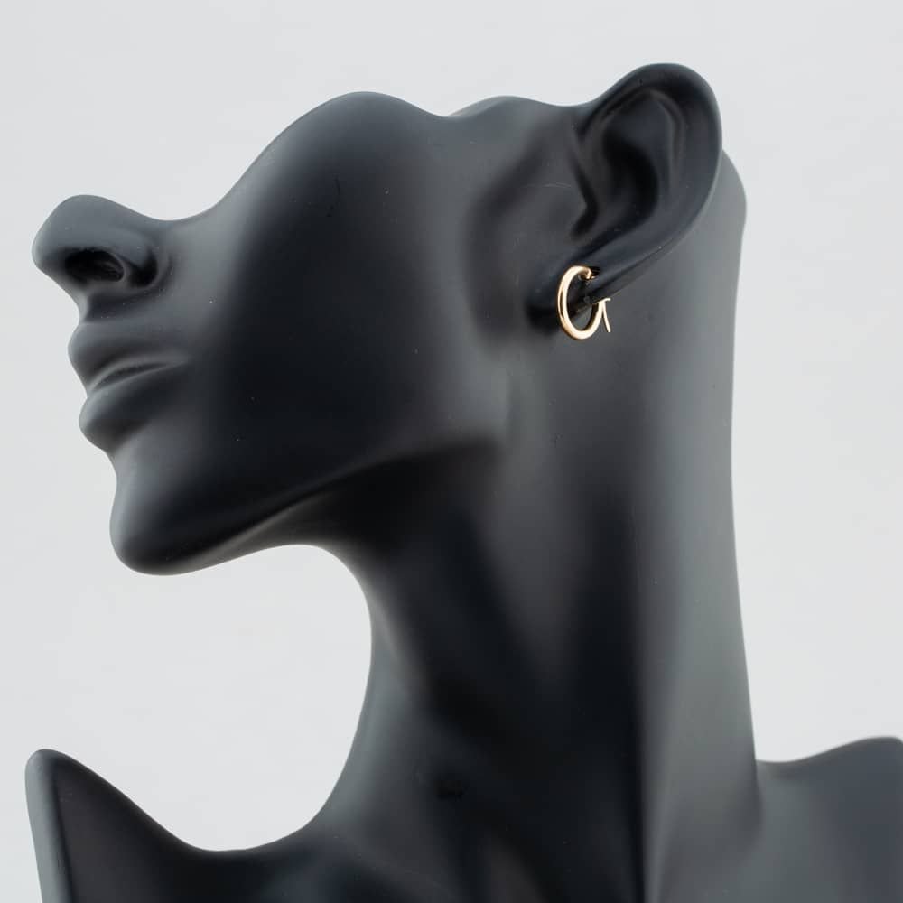 T.H.Baker T.H.Baker Women's 9ct Yellow Gold 14mm Tube Hoop Earrings E550 - 3