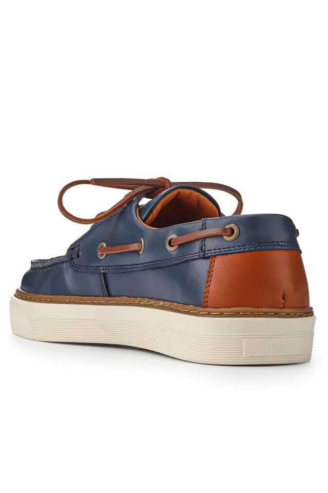 Jones Bootmaker Jones Bootmaker Men's Rhodes Leather Boat Shoes in Navy - 3