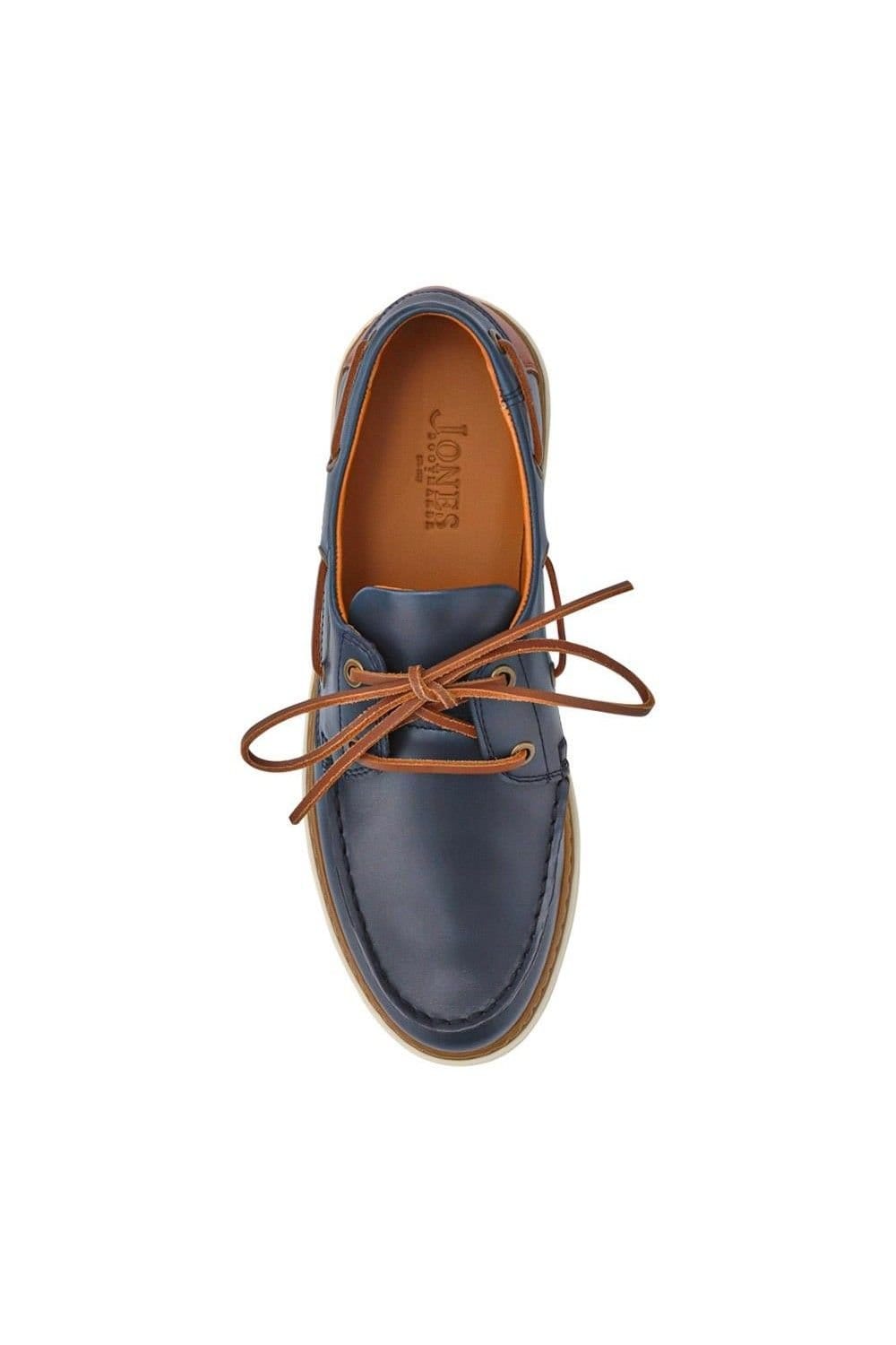 Jones Bootmaker Jones Bootmaker Men's Rhodes Leather Boat Shoes in Navy - 4