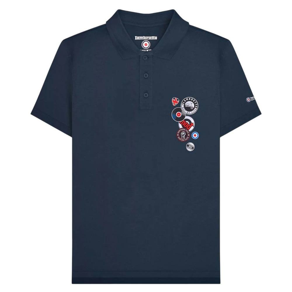 Lambretta Lambretta Men's Badge Polo Shirt in Navy - 3
