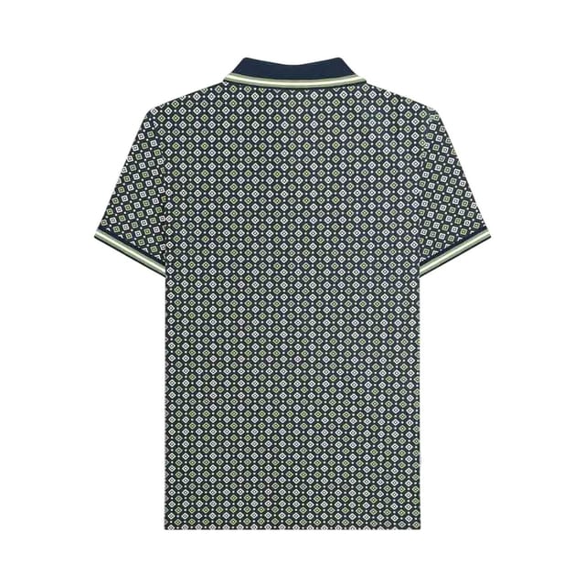 Lambretta Lambretta Men's Geometric Polo Shirt in Navy - 2