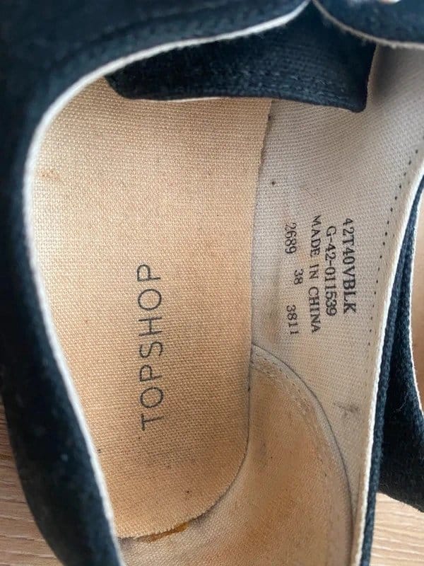 Topshop Black size 5 Topshop plimsoles - 1