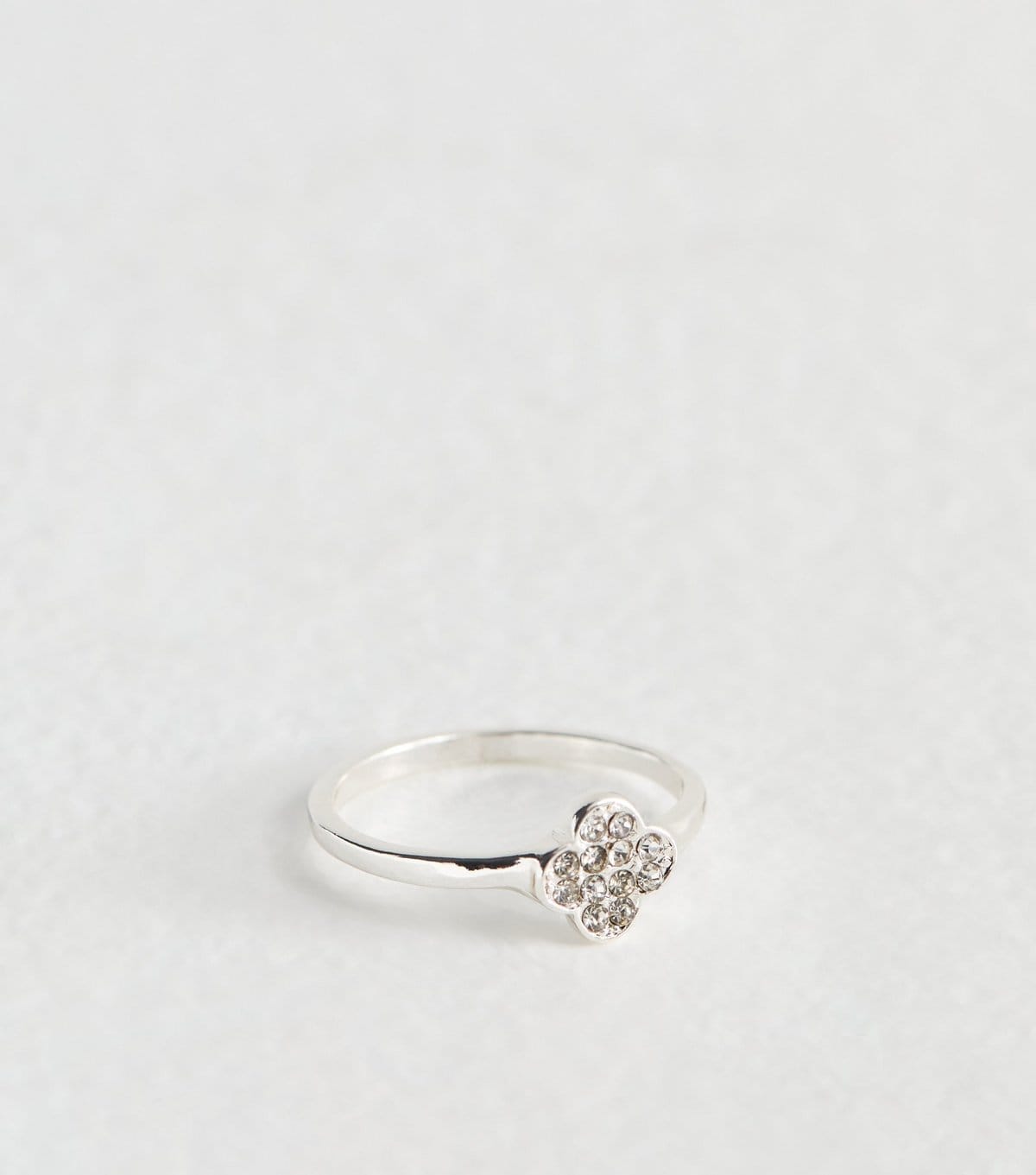 New Look Silver Tone Flower Diamanté Ring New Look - 1