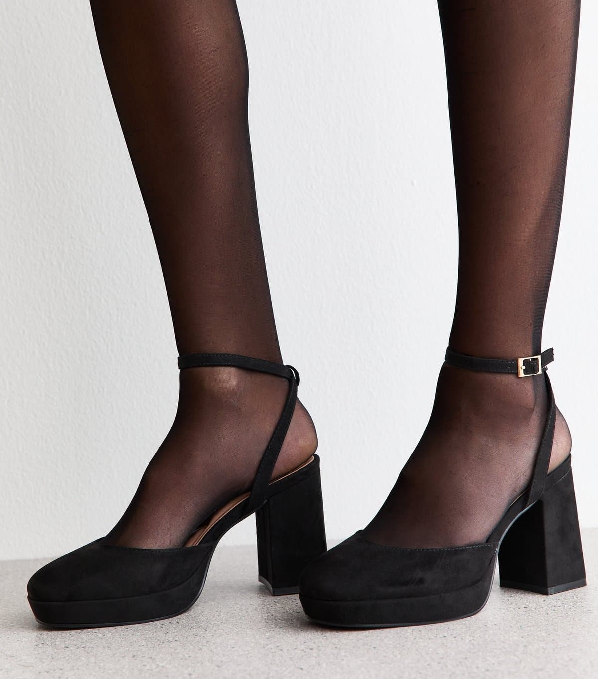 New Look New Look Black Faux Suede Platform Pumps