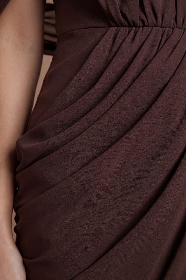 Coast Coast Women's Shawl Back Two In One Contour Collective Bridesmaid Dress in Espresso - 2