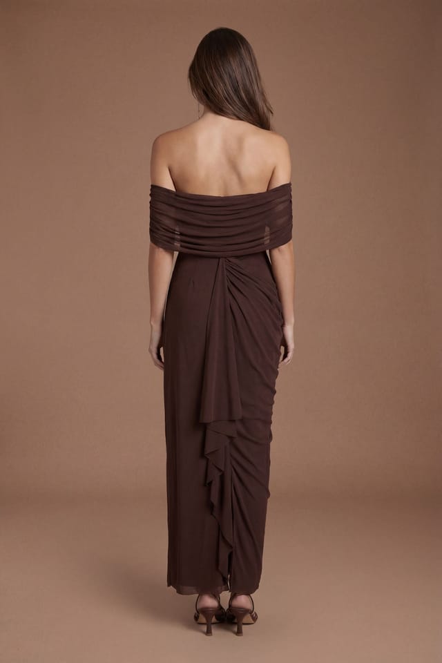 Coast Coast Women's Shawl Back Two In One Contour Collective Bridesmaid Dress in Espresso - 3