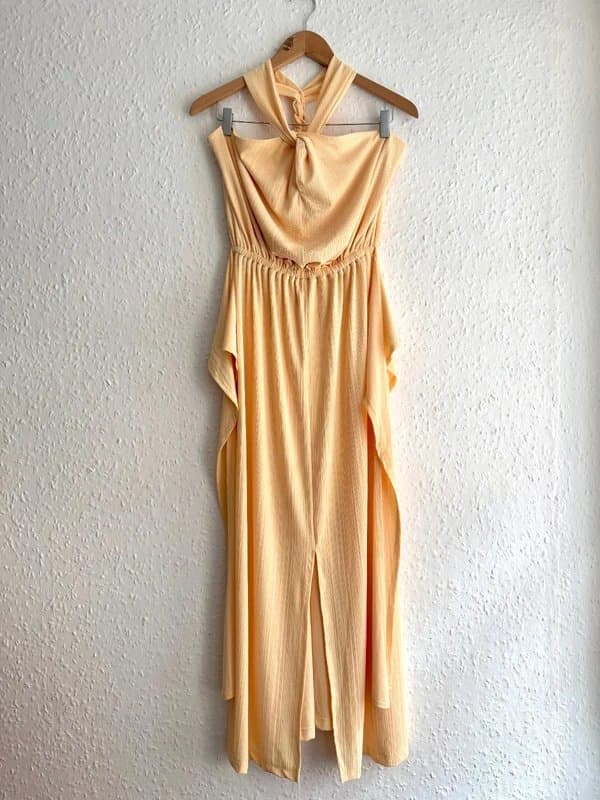 Free People New W Tags Women’s Free People Beach Cream Halter Maxi Dress Size L (RRP£88)