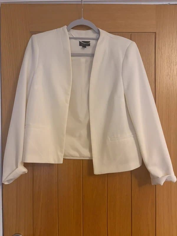 Topshop Topshop White Cropped Blazer Size 12