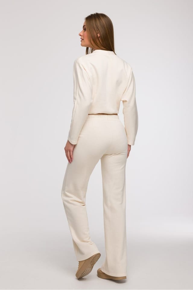 Love Lace Love Lace Women's Wide Leg Sweatpants Tracksuit Trousers in Beige - 2