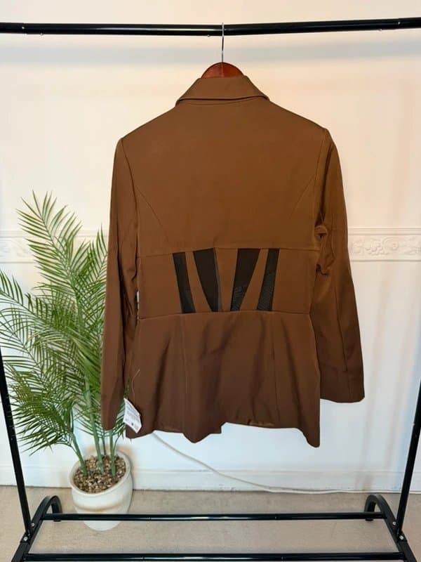 ASOS ASOS Luxe Brown Structured Corset Detail Blazer Size UK 10 Tailored Jacket
