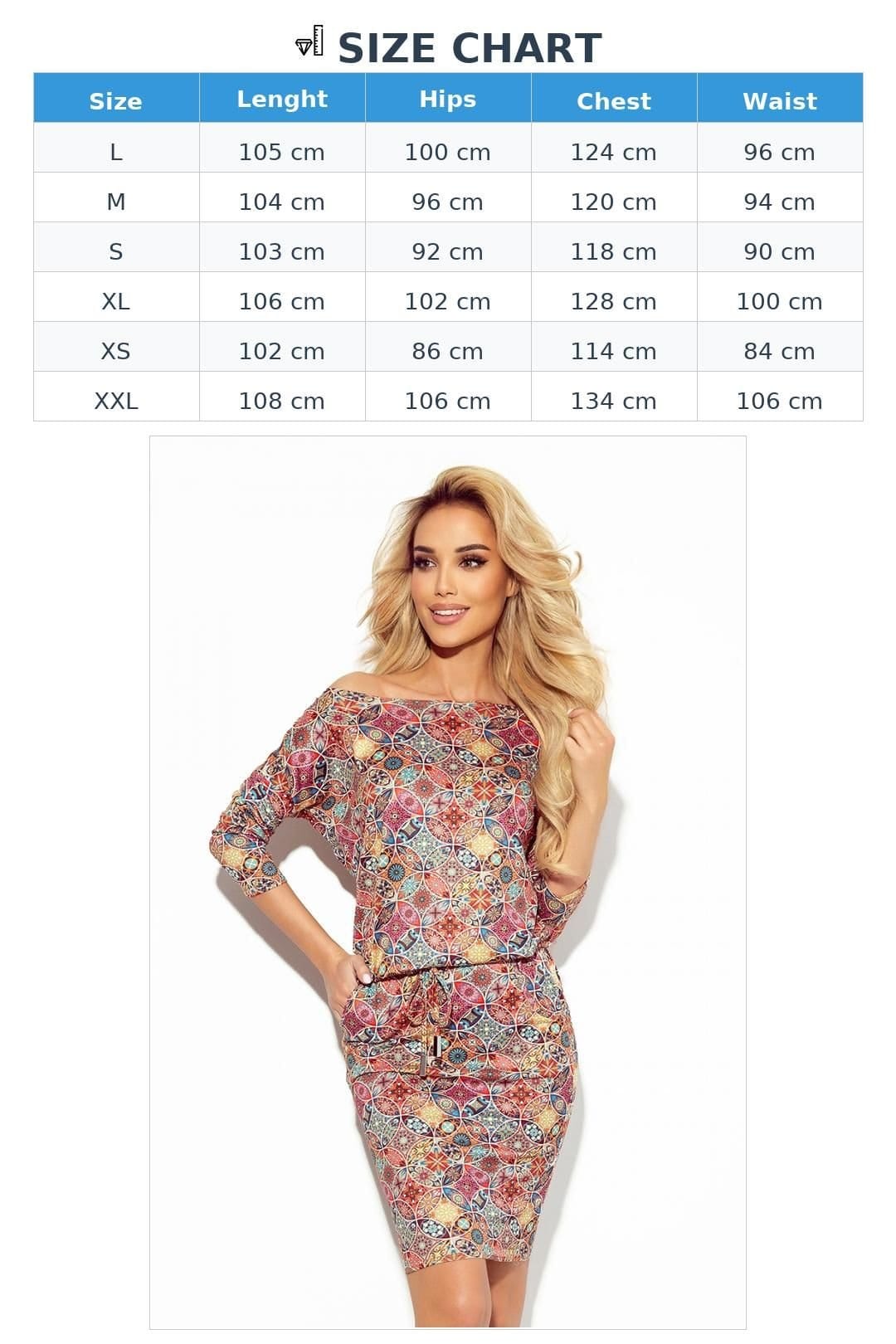 Love Lace Love Lace Women's Elastic Circle Print Quarter Sleeve Pocket Dress - 4