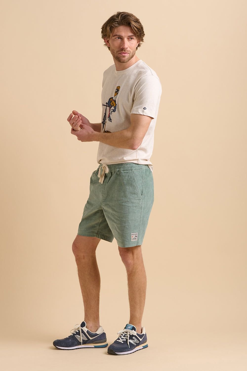 Brakeburn Brakeburn Men's Green Cord Shorts - 3