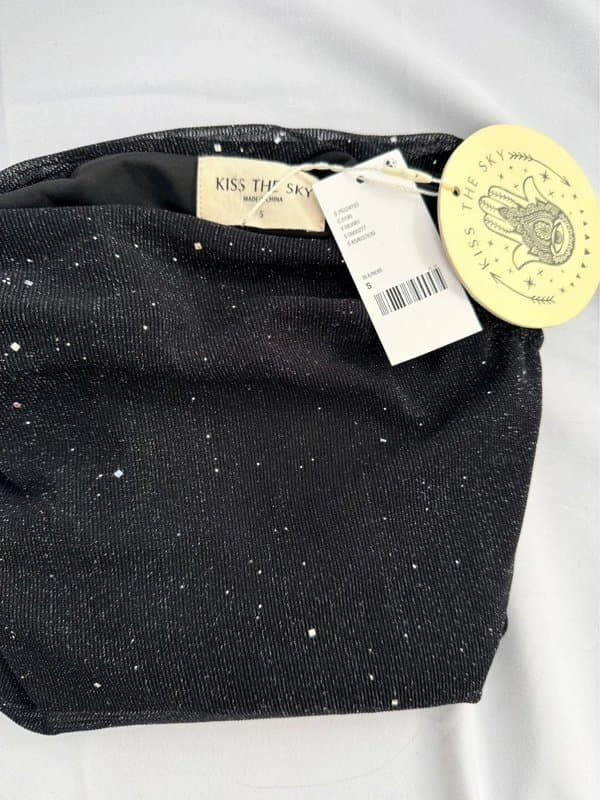 Kiss The Sky Kiss The Sky Black Sparkly Sheer Maxi Skirt – Size S – BNWT