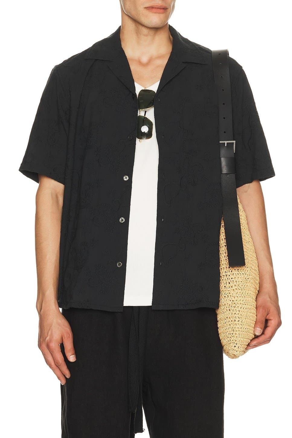 revolve Paisley Embroidery Short Sleeve Shirt