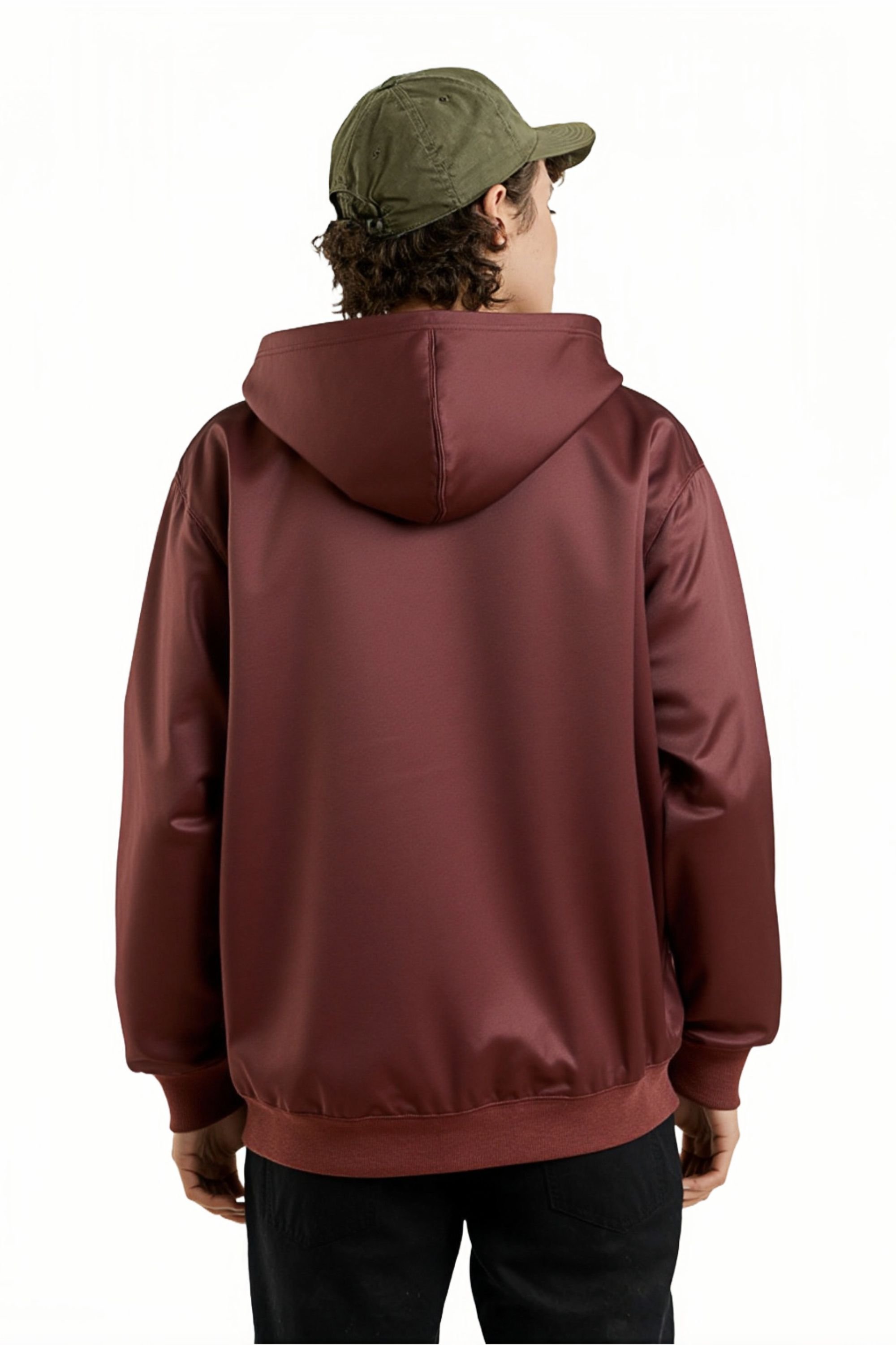 SweetLook SweetLook Men's Plain Full Zip Up Polyester Hoodies for Men Uk in Dark Brown - 2