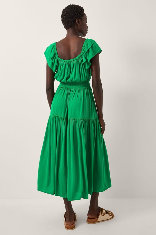 Monsoon Monsoon Women's Isabela Square Neck Midi Dress Green - 2