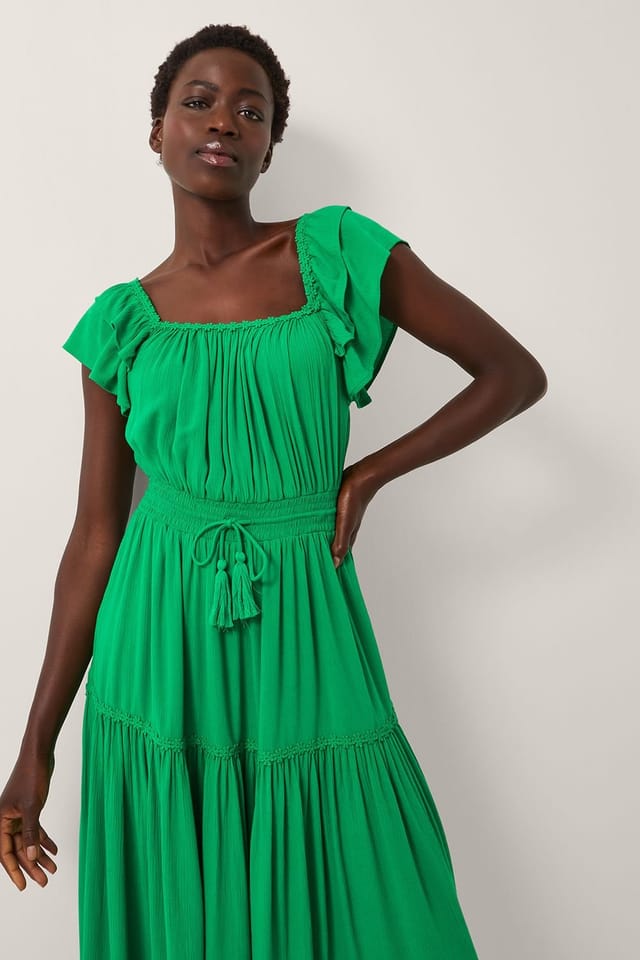 Monsoon Monsoon Women's Isabela Square Neck Midi Dress Green - 3