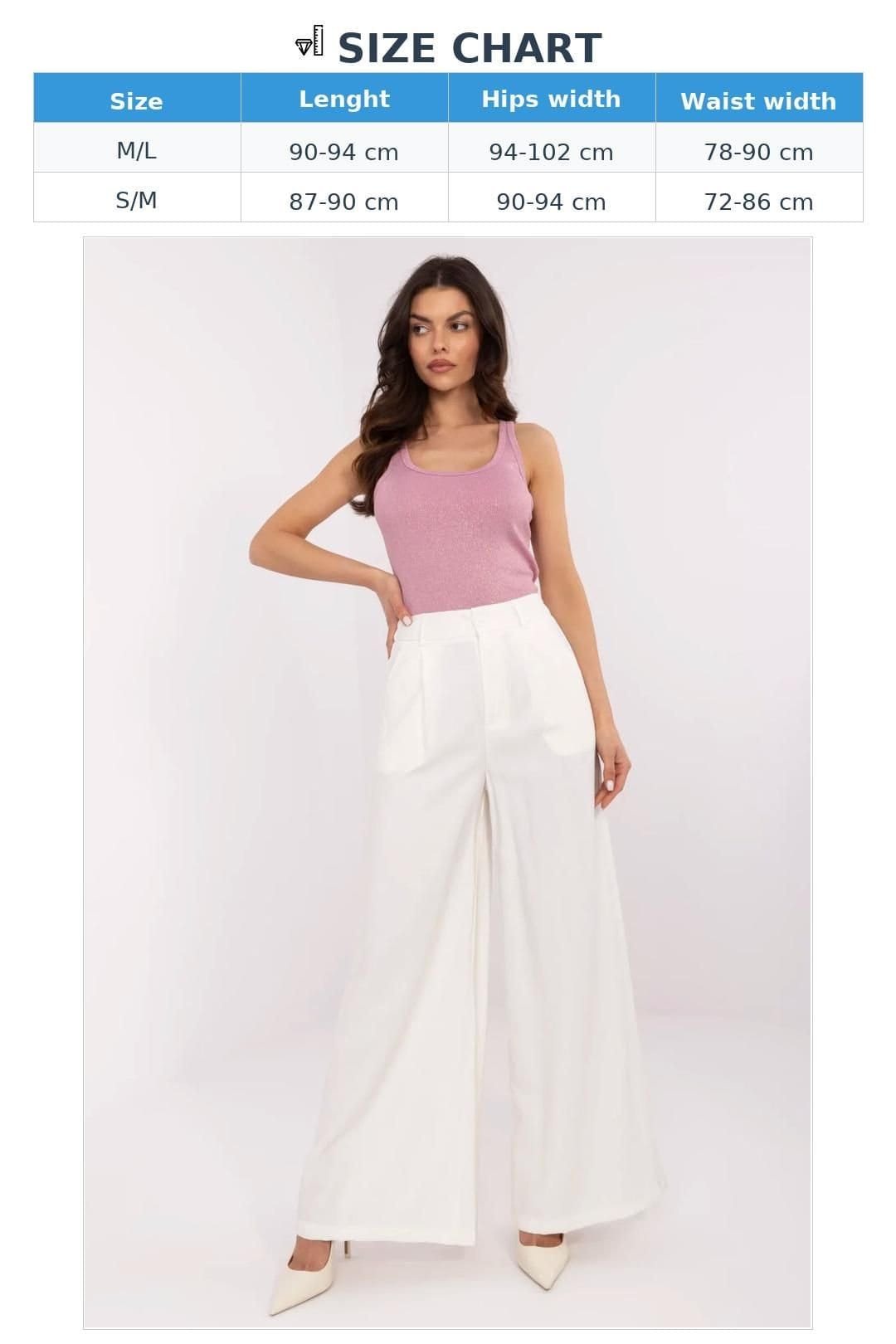 Love Lace Love Lace Women's Elegant Viscose High Waist Palazzo Pants in White - 4