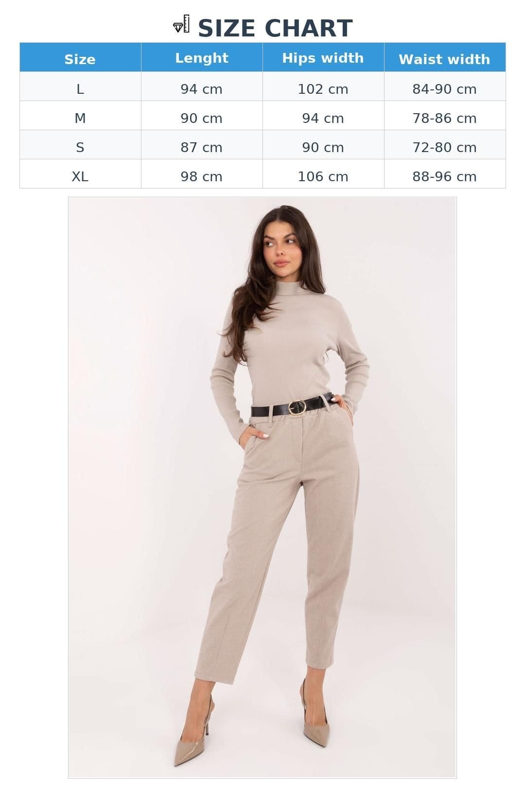 Love Lace Love Lace Women's Houndstooth High Waisted Cigarette Trousers in Beige - 4