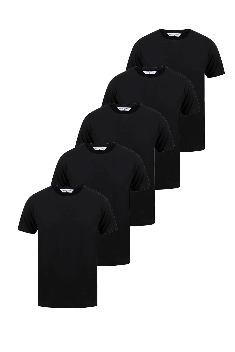 Tokyo Laundry Tokyo Laundry Men's Cotton 5-Pack Short Sleeve T-Shirts in Black - 4