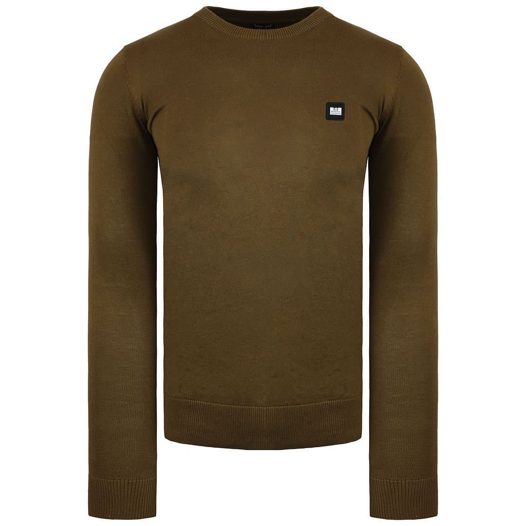 Weekend Offender Weekend Offender Men's Long Sleeve Crew Neck Olive Sweater in Green